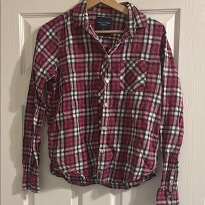 American Eagle Outfitters Pink Plaid Women’s Shirt